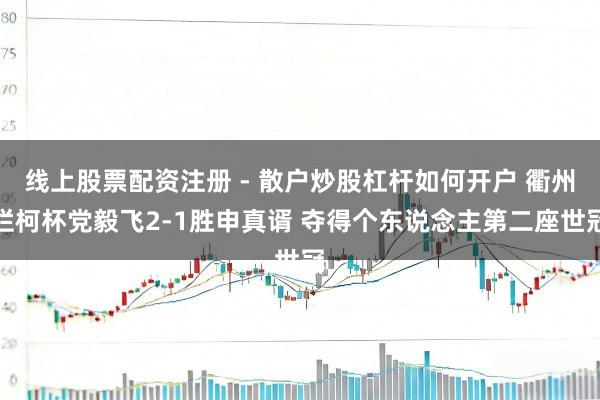 线上股票配资注册 - 散户炒股杠杆如何开户 衢州烂柯杯党毅飞2-1胜申真谞 夺得个东说念主第二座世冠