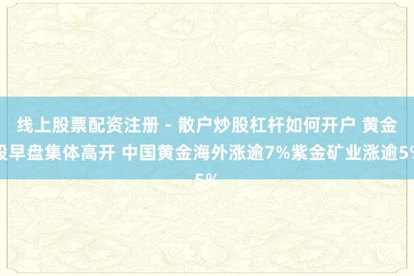 线上股票配资注册 - 散户炒股杠杆如何开户 黄金股早盘集体高开 中国黄金海外涨逾7%紫金矿业涨逾5%